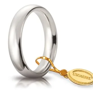 UnoAerre Comoda White Gold Wedding Band 4mm