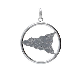 Ciondolo Sicilia Oro Bianco