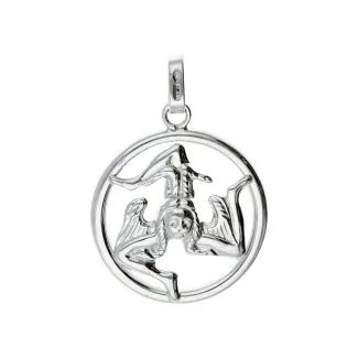 Trinacria Pendant in 18kt White Gold