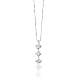 Miluna Trilogy Necklace with Diamonds 18kt Gold