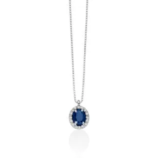 Miluna Necklace with Sapphire and Diamonds