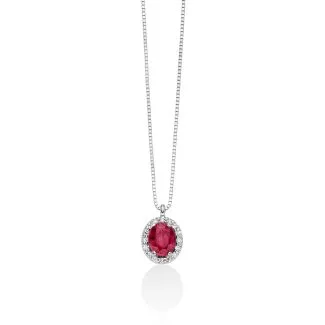 Miluna Necklace with Ruby and Diamonds