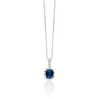 Miluna Necklace with Sapphire and Diamonds in 18kt Gold