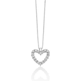 Miluna Heart Necklace 18K Gold with Natural Diamonds