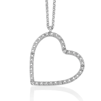 Miluna Heart Necklace with Brilliant-Cut Natural Diamonds