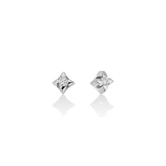 Miluna Punti Luce White Gold Diamond Earrings
