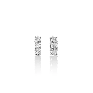 Miluna Trilogy Natural Diamond Earrings in 18k White Gold