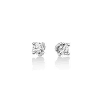 Miluna Punti Luce Earrings in 18ct White Gold with Diamonds