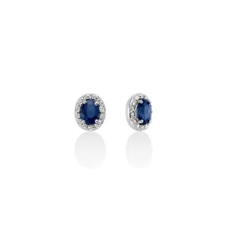 Miluna Earrings with Sapphire and Diamonds
