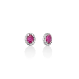 Miluna Ruby and Diamond Earrings
