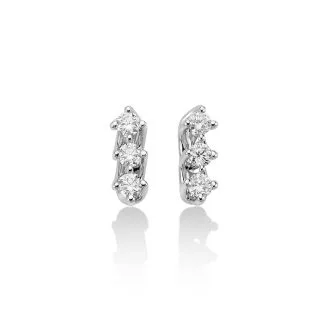 Miluna Trilogy Earrings in 18kt White Gold with 48-point Diamonds