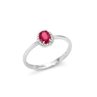Miluna Ring with Ruby and Diamonds in 18kt Gold