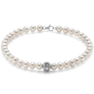 Miluna Freshwater Pearl Bracelet with 18kt Gold Centre