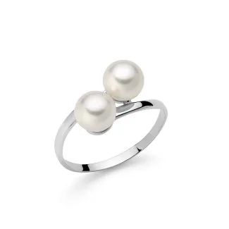 Miluna Ring with Natural Freshwater Pearls