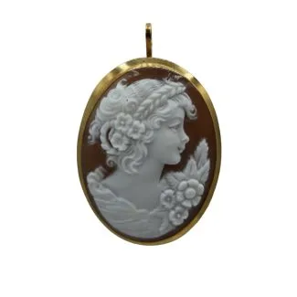 Cameo Pendant or Brooch in 18kt Gold