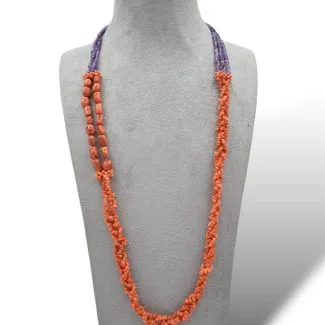 Patricia Oro Necklace in Sciacca Coral and Amethyst