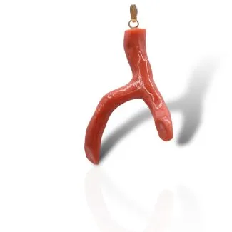 Sciacca Coral Branch Pendant in 18kt Gold