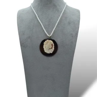 Freshwater Pearl Necklace with Cameo, Patricia Oro Creations