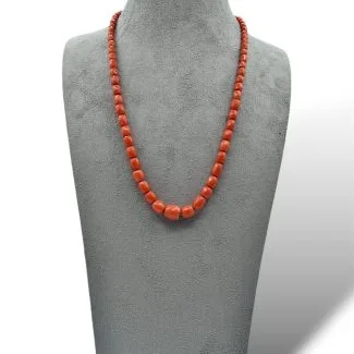 Sciacca Coral Barilotti Necklace with 18kt Gold Clasp