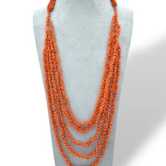 Women's Sciacca Coral 5-Strand Dome Bead Necklace