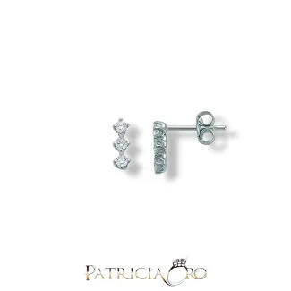 Miluna Trilogy Diamond Earrings in 18kt White Gold