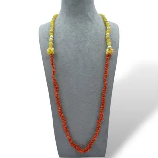 Patricia Oro Necklace in Sciacca Coral and Yellow Agate