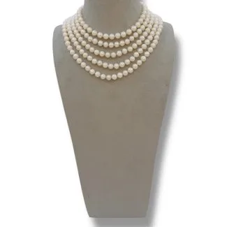 Patricia Oro Creations Freshwater Pearl 5-Strand Choker, 925 Sterling Silver