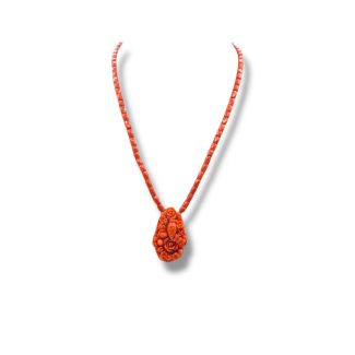 Sciacca Coral Fruit and Flowers Necklace in 18kt Gold