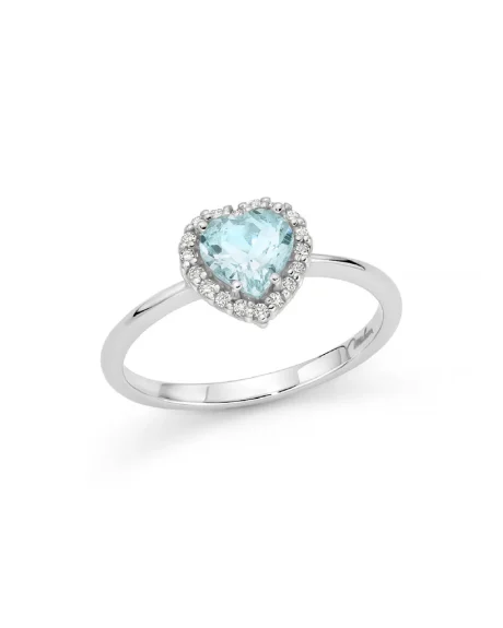 Anello Miluna Cuore con Acquamarina