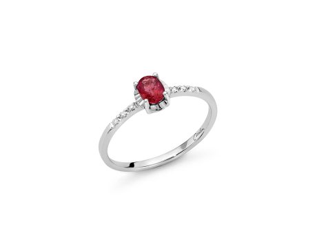 Anello Miluna Rubino e Diamanti in Oro 18kt