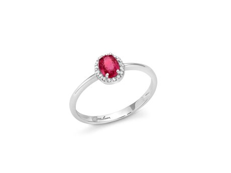 Anello Miluna con Rubino e Diamanti in Oro 750