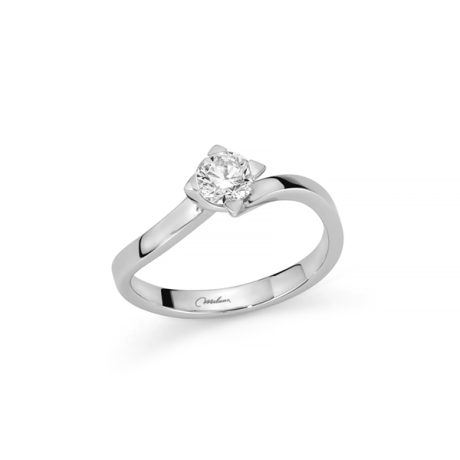 Anello Miluna Solitario in Platino con Diamante 0.50ct