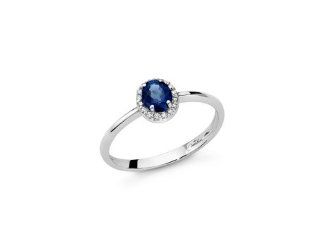 Anello Miluna Zaffiro Blu e Diamanti Oro 18kt