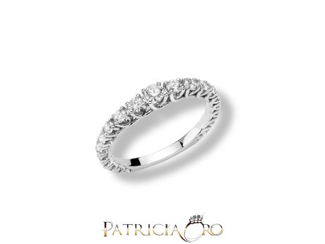 Anello Veretta Riviera in Oro Bianco 18kt con Diamanti