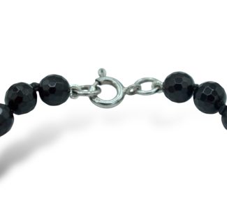 Bracciale Corallo Sciacca Uomo con onice, un gioiello made in italy di Patricia Oro Creations, perfetto per un regalo prezioso. (Vista 2)