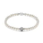 Bracciale Miluna Boule e Fantasia con perle e oro bianco 18kt: un gioiello di lusso per un'eleganza senza tempo.