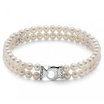 Bracciale Miluna doppio filo con perle e distanziali in oro 18k: un gioiello di lusso per un'eleganza senza tempo.