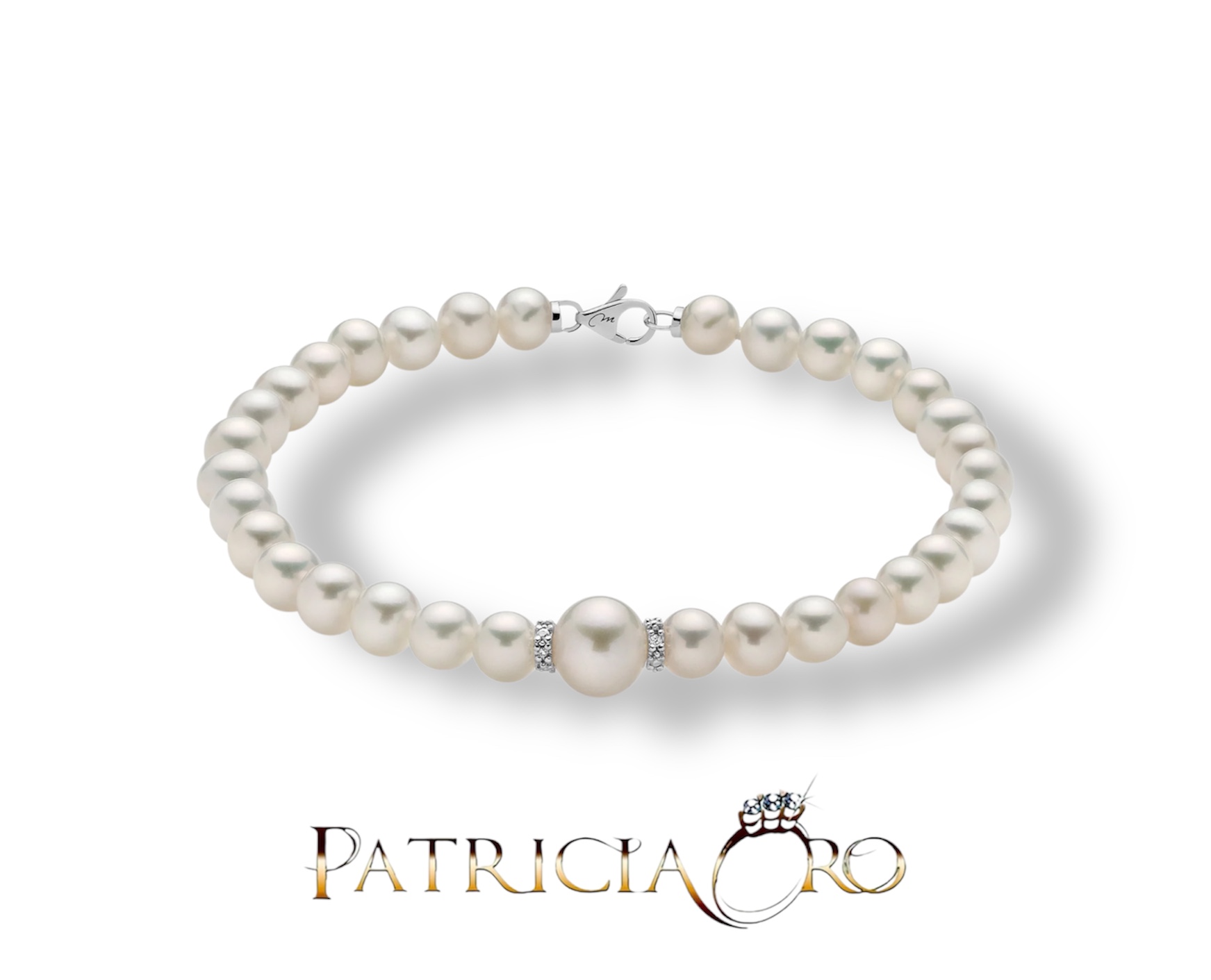 Bracciale Miluna di Perle Oriente, Oro Bianco e Diamanti: un gioiello di lusso per celebrare l'eleganza senza tempo.