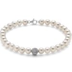 Bracciale Miluna perle oro 18kt sfera diamantata