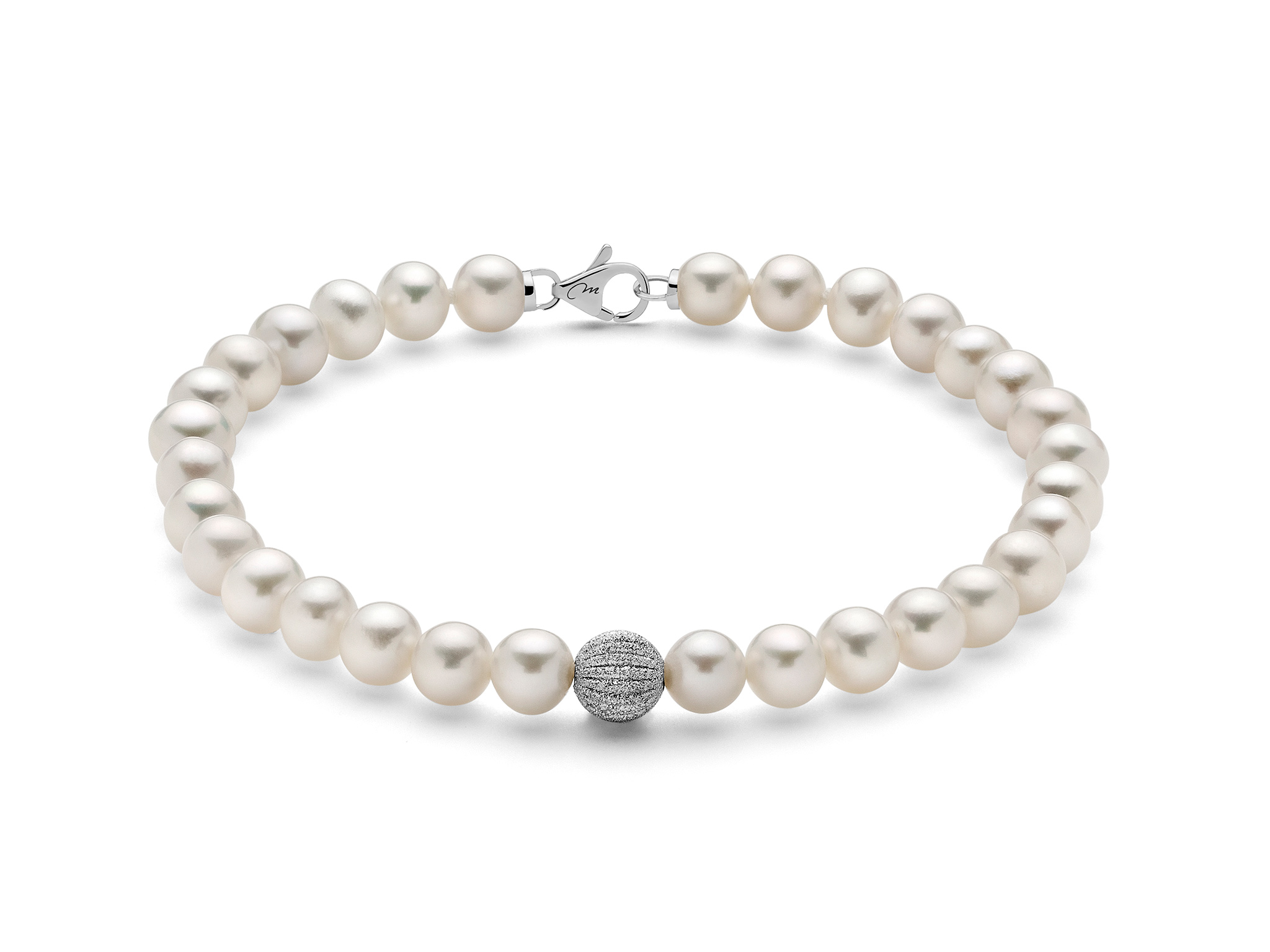 Bracciale Miluna di perle con sfera in oro
