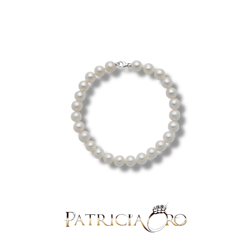 Bracciale Miluna con perle da 7-7,5mm in oro 18k: un gioiello di lusso per un'eleganza senza tempo.