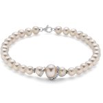 Bracciale Miluna Gioielli con Perle Oriente, Oro e Diamanti: un gioiello di lusso con perle preziose per un'eleganza senza tempo.