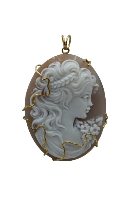 Ciondolo Cammeo Donna in Oro 750