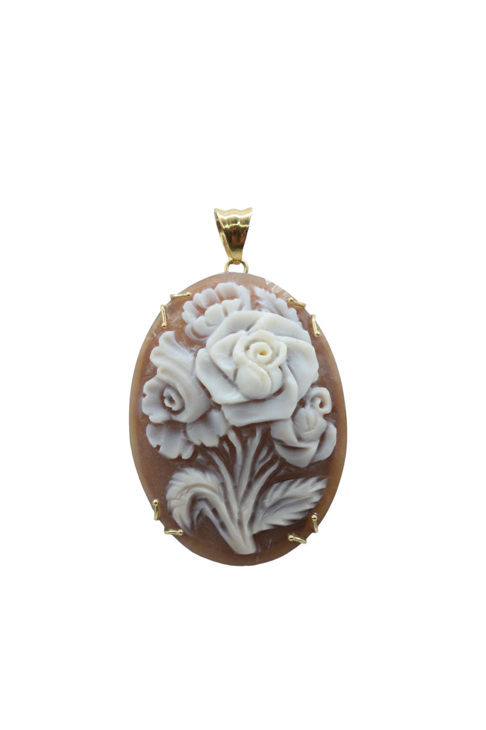 Splendido Ciondolo Cammeo Donna con montatura in oro, un gioiello di lusso perfetto per un'idea regalo preziosa.