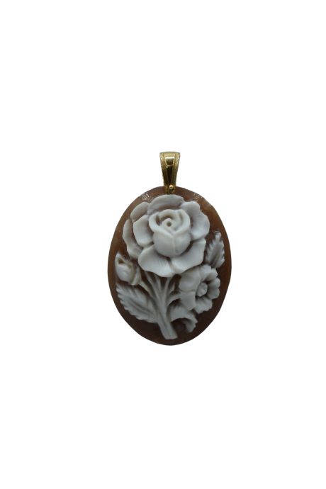 Ciondolo Cammeo Fiori in Oro 14k