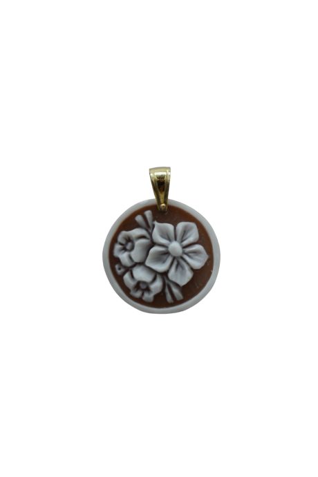 Ciondolo Cammeo Fiori in Oro 14k