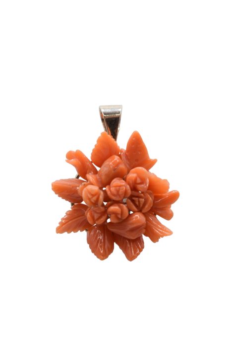 Ciondolo Corallo Sciacca Frutta e Fiori in Oro 14k