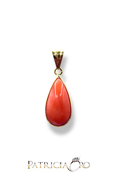 Ciondolo Goccia Corallo Sciacca in Oro 18kt