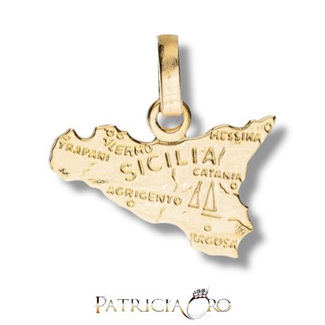 Ciondolo Oro Giallo con Sicilia 18kt