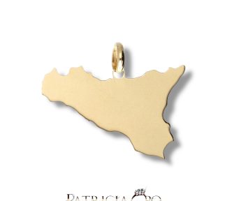 Ciondolo Sicilia in oro giallo 18k, un gioiello made in italy di alta gioielleria, perfetto per un regalo prezioso.